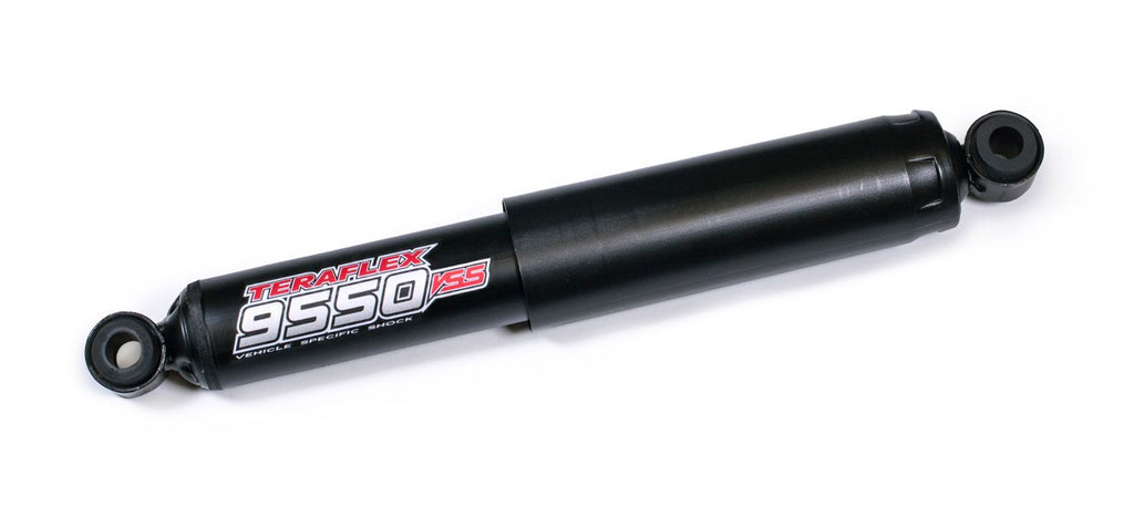 Teraflex steering stabilizer for a Jeep Wrangler JK and JKU for improved off-road handling and reduced steering vibrations.
