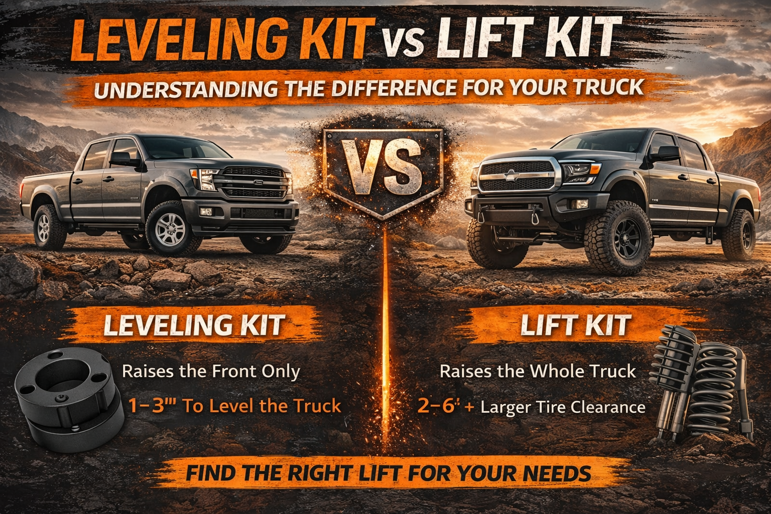 Leveling kit vs lift kit comparison