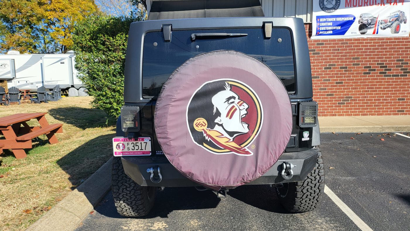Rear view with FSU spare tire cover