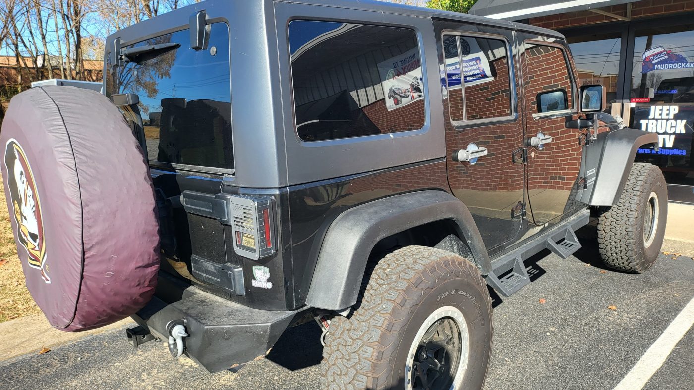 Rear passenger side showing fenders and tires