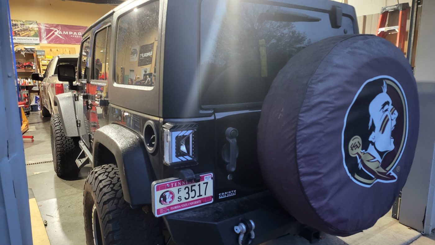 Rear view in the shop